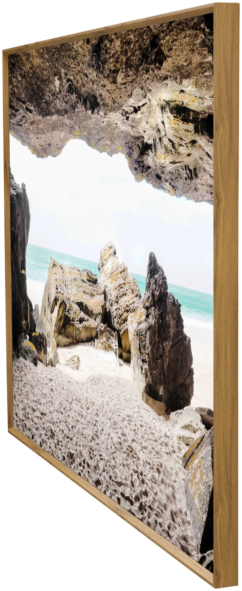 Glass Art Wall Picture Beach Cave