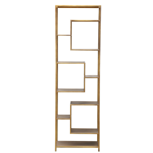 Duana Playful Gold Iron Open Cabinet High