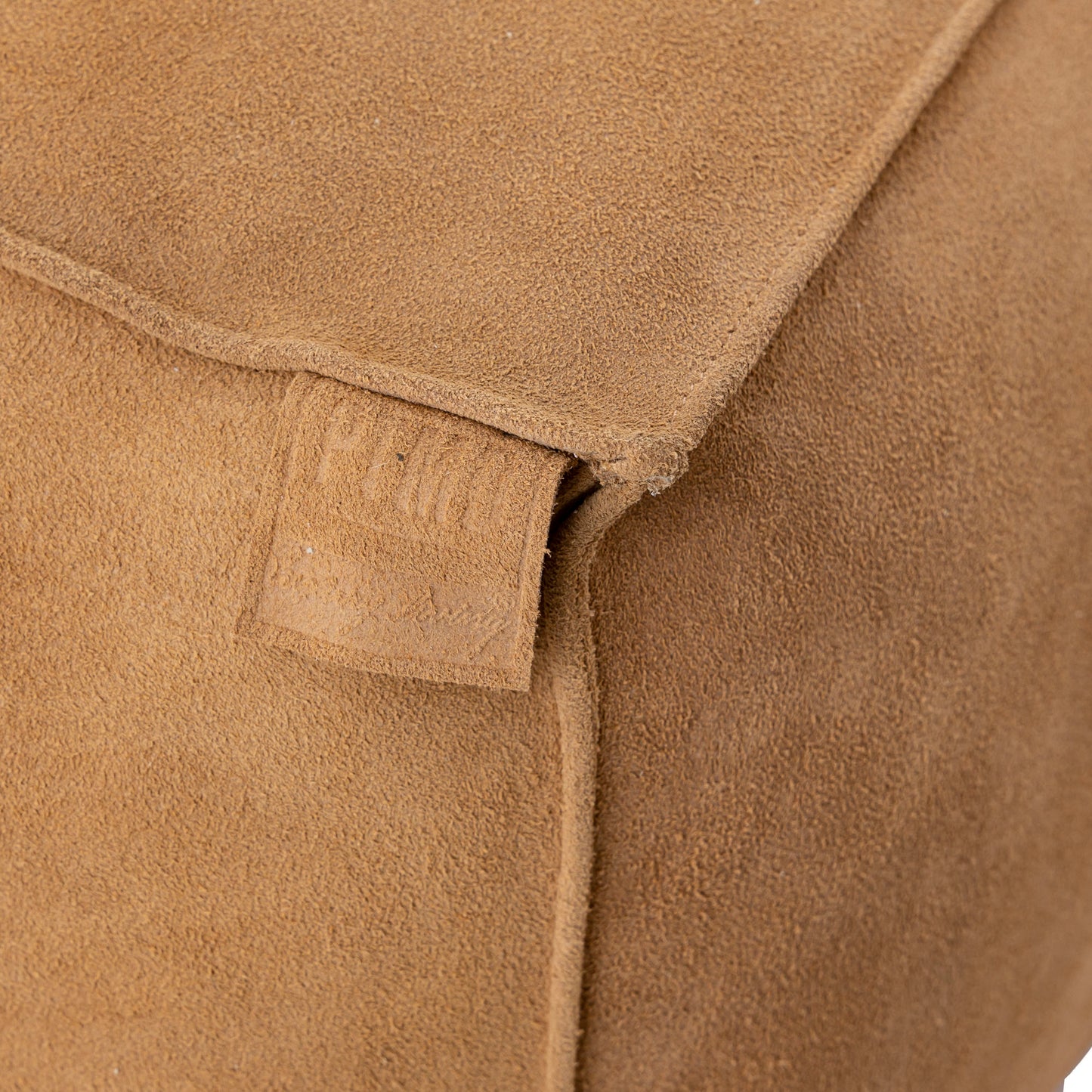 Marieke Camel Suede Leather Pouf Square