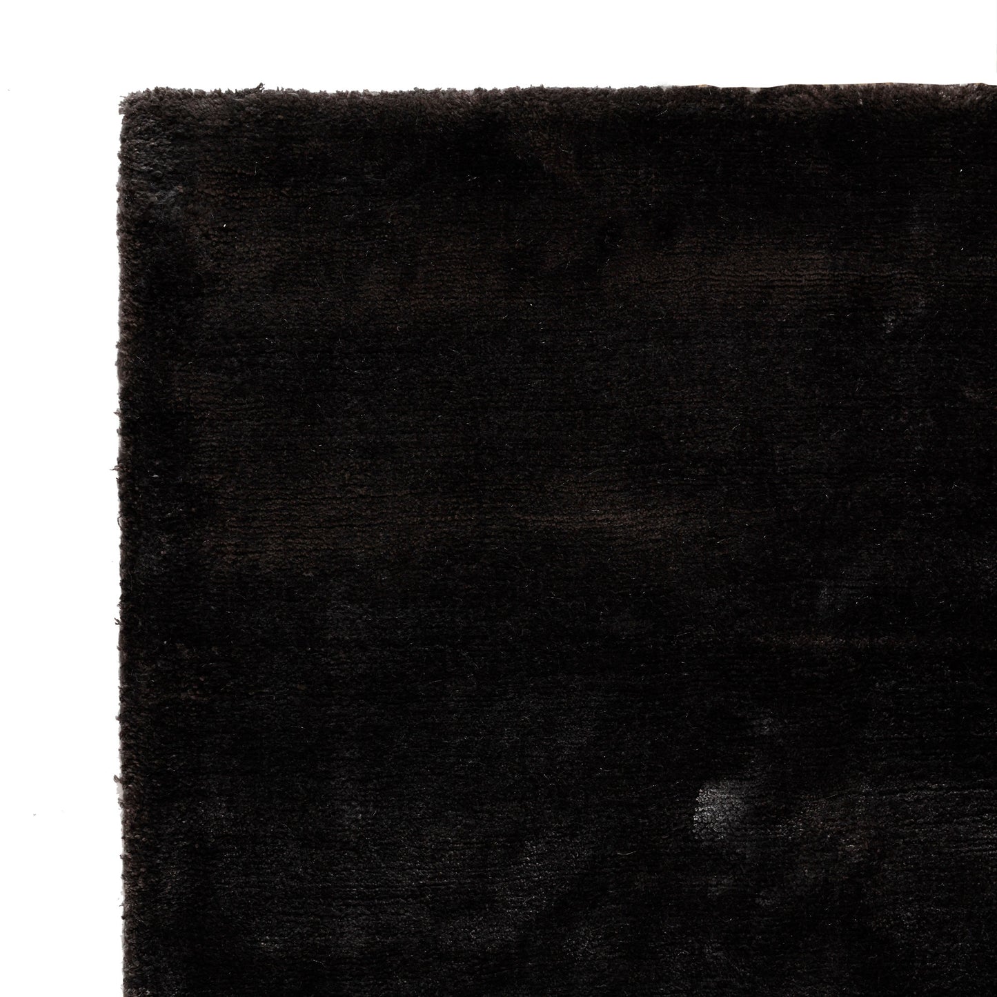 Flavia Black Viscose Handwoven Carpet XL