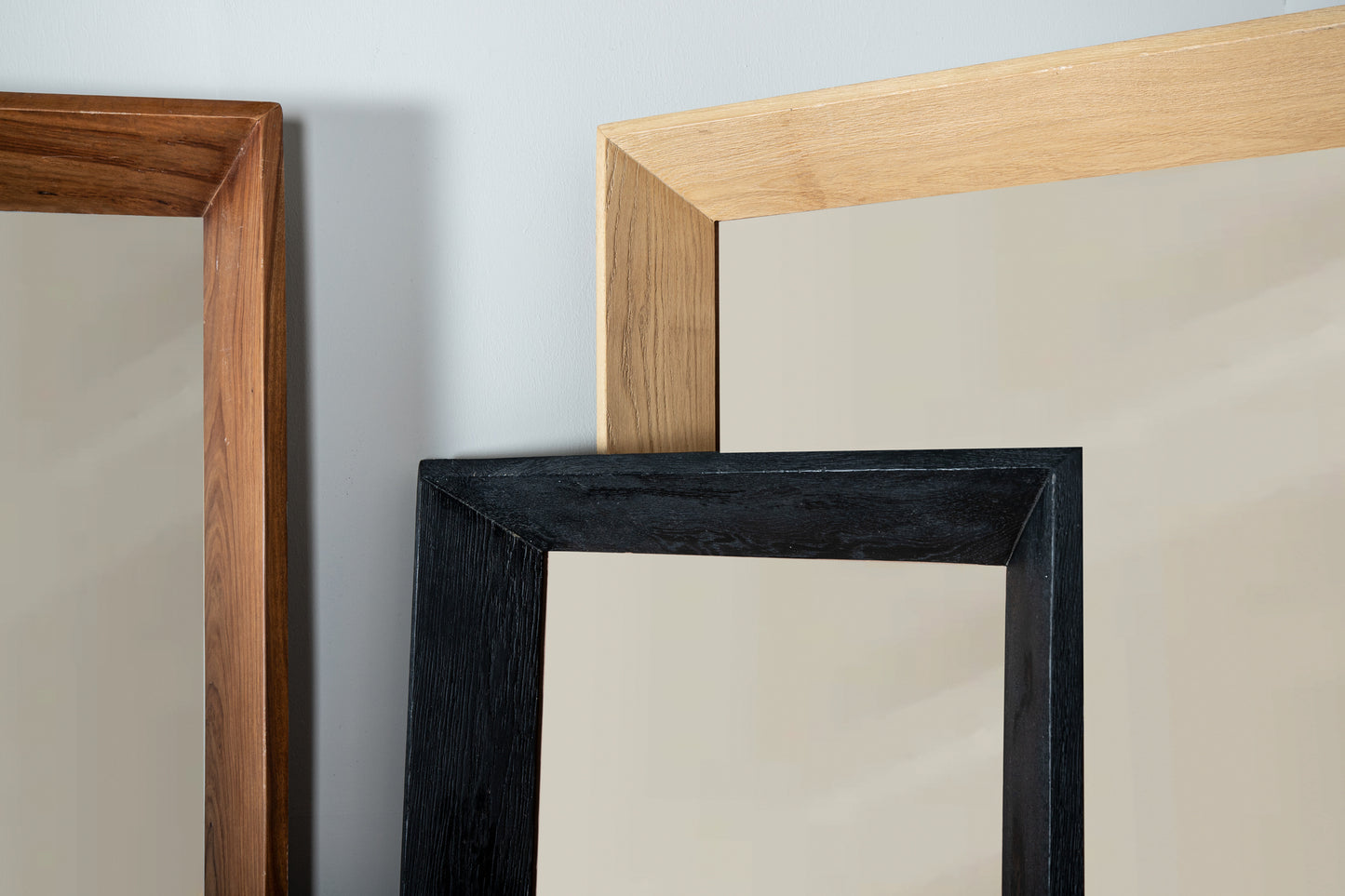 Chevar Black Oak Wood Mirror Rectangle S