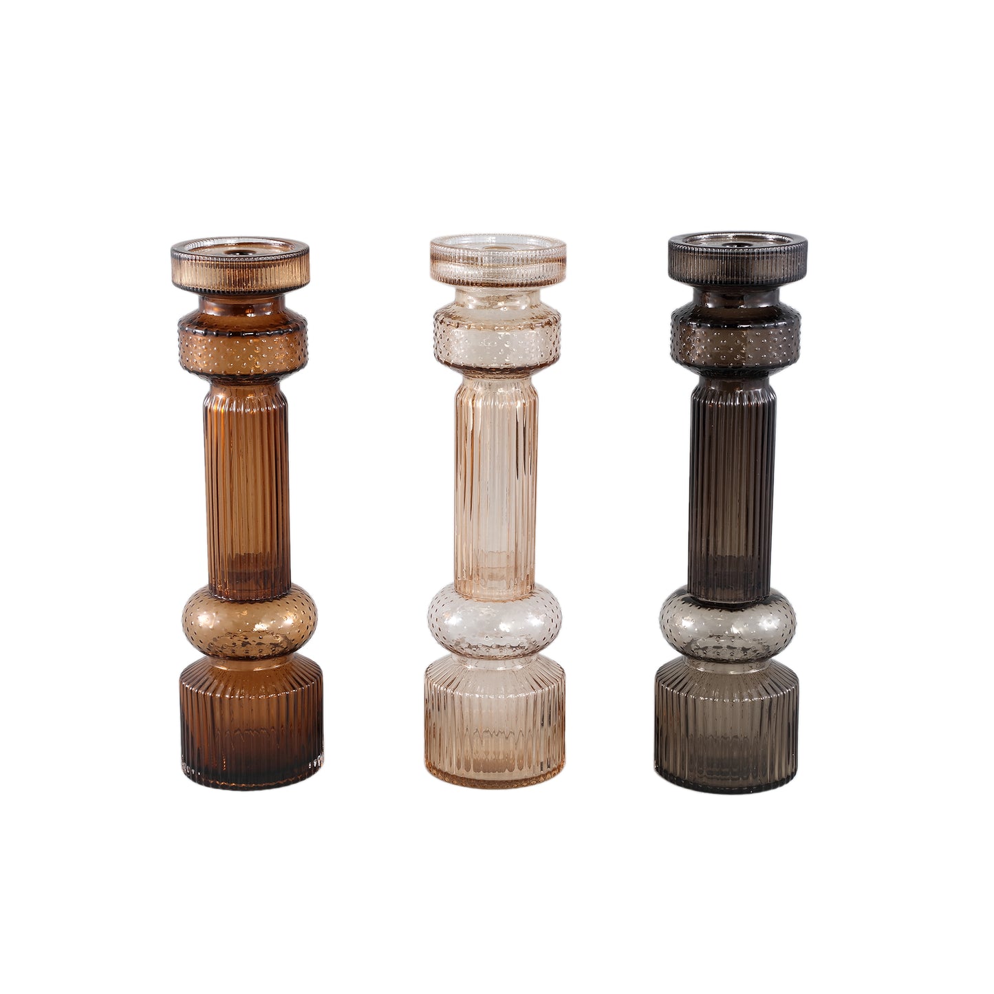 Fadri Grey Glass Candle Holder L