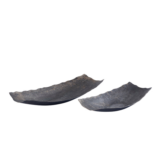 Semin Silver Alu Rectangle Rustic Bowl Wavy Edge S