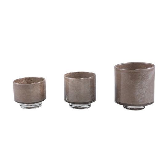 Josiah Brown Glass Tealight On Base L