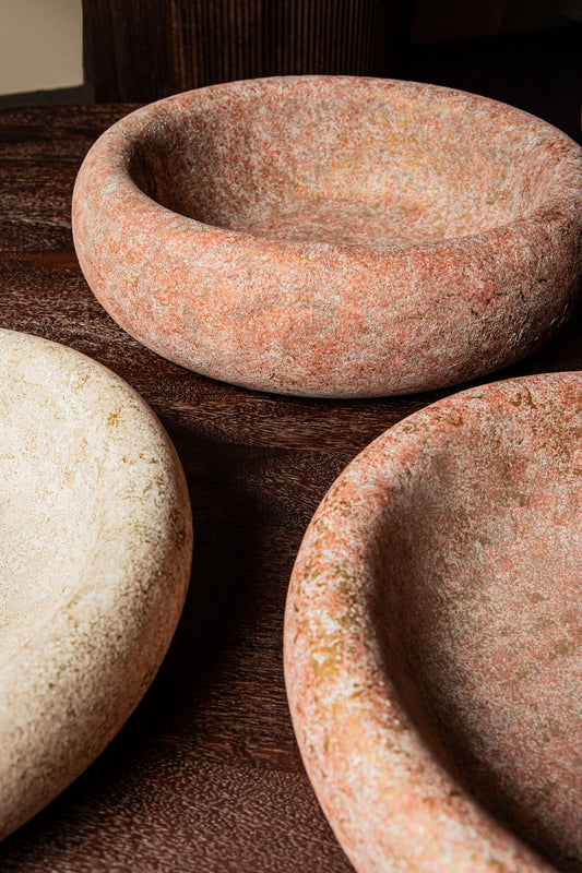 Aly Red Cement Round Bowl Big
