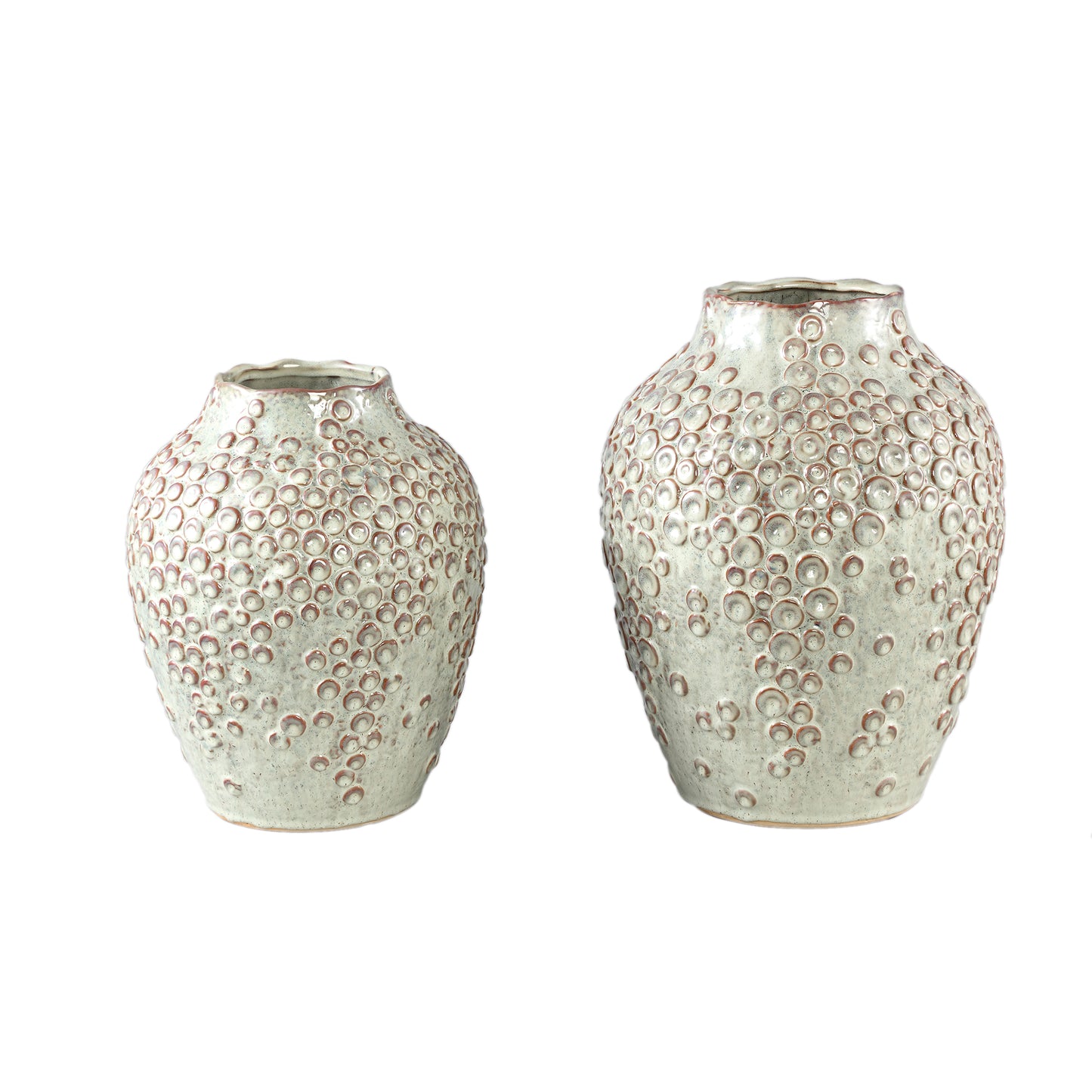 Avis Cream Ceramic Pot Round Shaped Scales High S