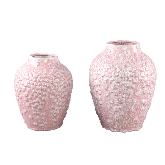 Avis PInk Ceramic Pot Round Shaped Scales High L