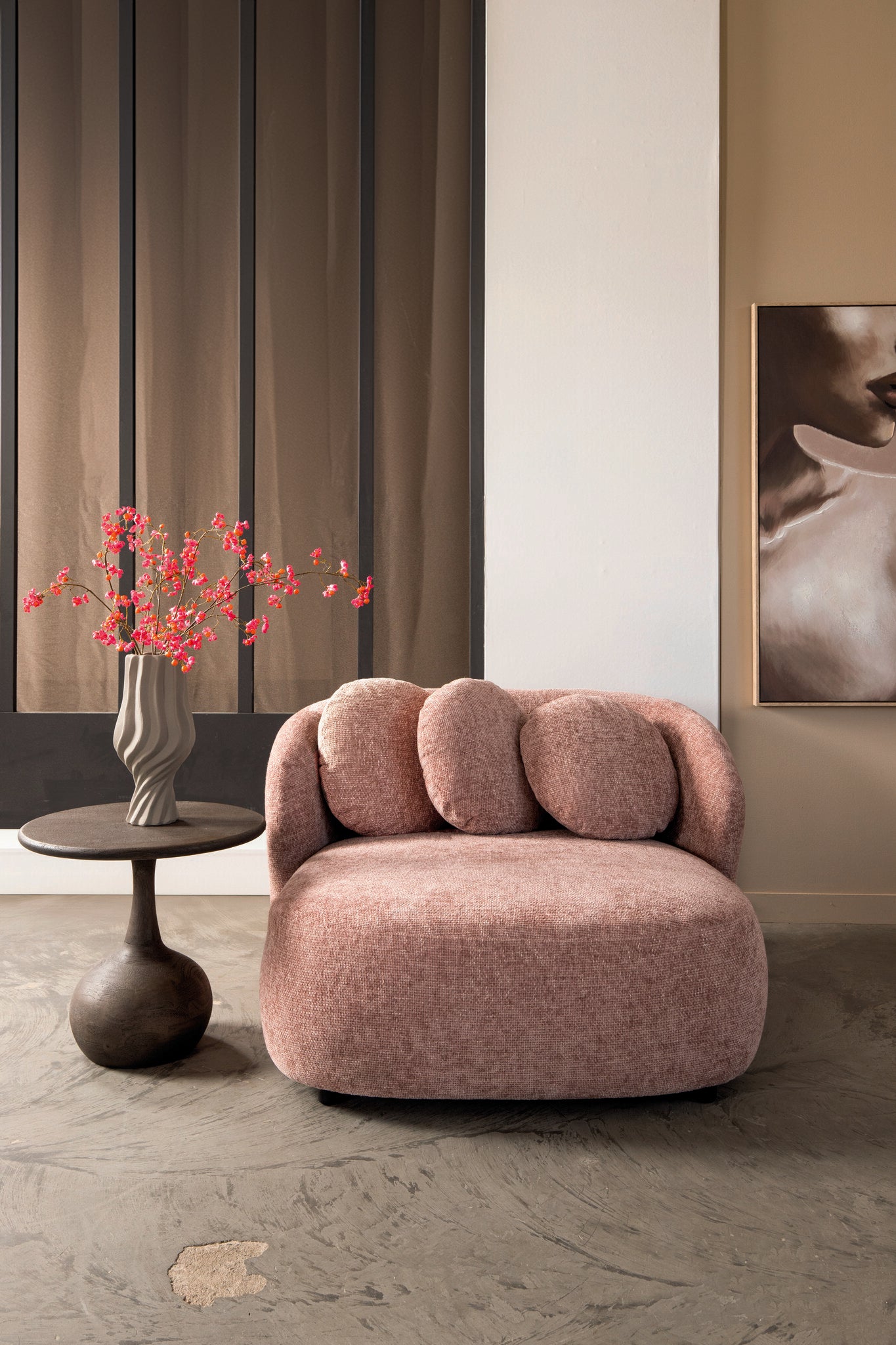 Aphrodite Pink Loveseat Legacy 14 Flamingo Fabric
