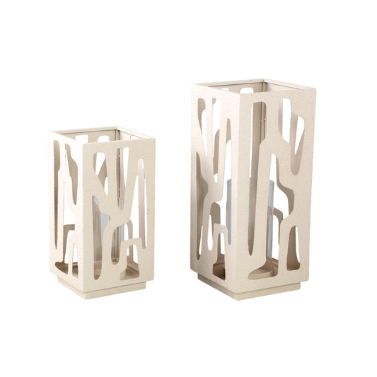 Dewey Cream Iron Square Stormlight With Glass L