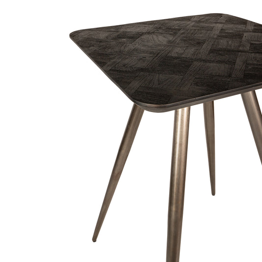 Fieron Black Wooden Bar Table Square