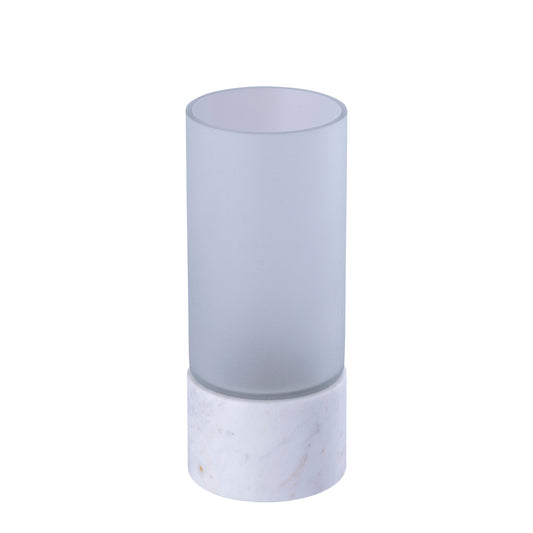 Conree White Matt Glass Stormlight Marble Base S