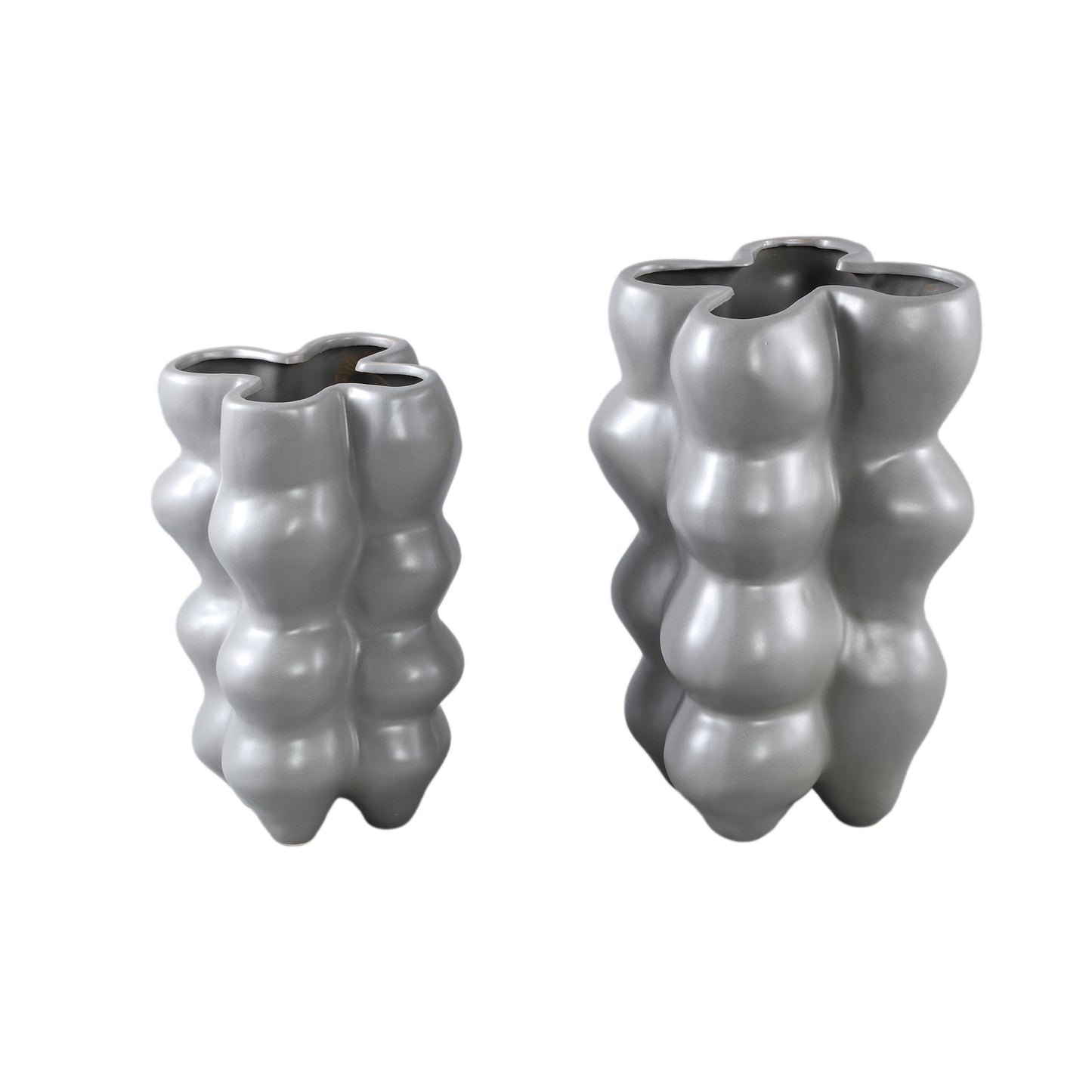 Baille Grey Bulbs Shaped Ceramic Pot Low