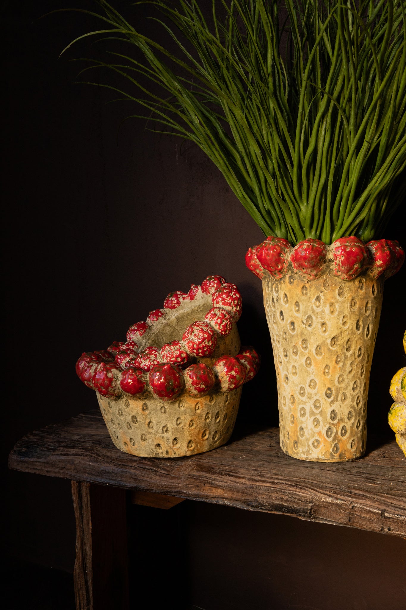 Fruitsy Red Round Terra Pot Strawberries High L