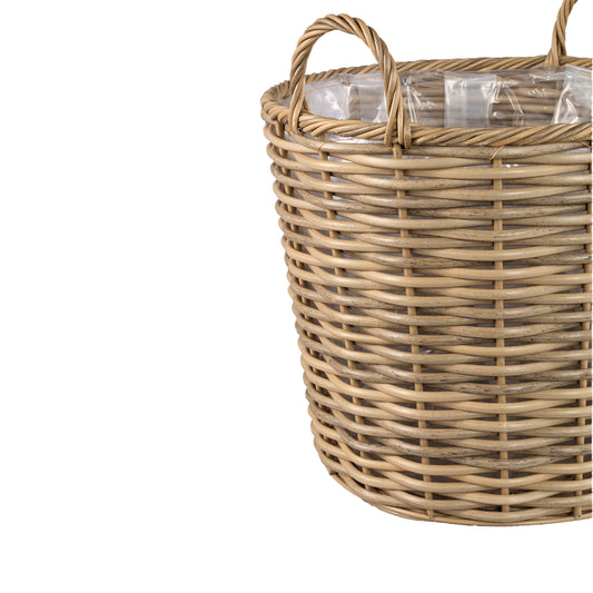 Jezzelle Natural PE Woven Basket High Set Of 3