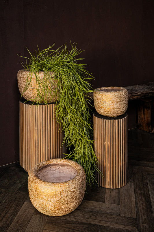 Skye-Leigh Taupe Cement Pot Round L