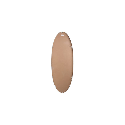 Serine White Steel Oval Mirror Small