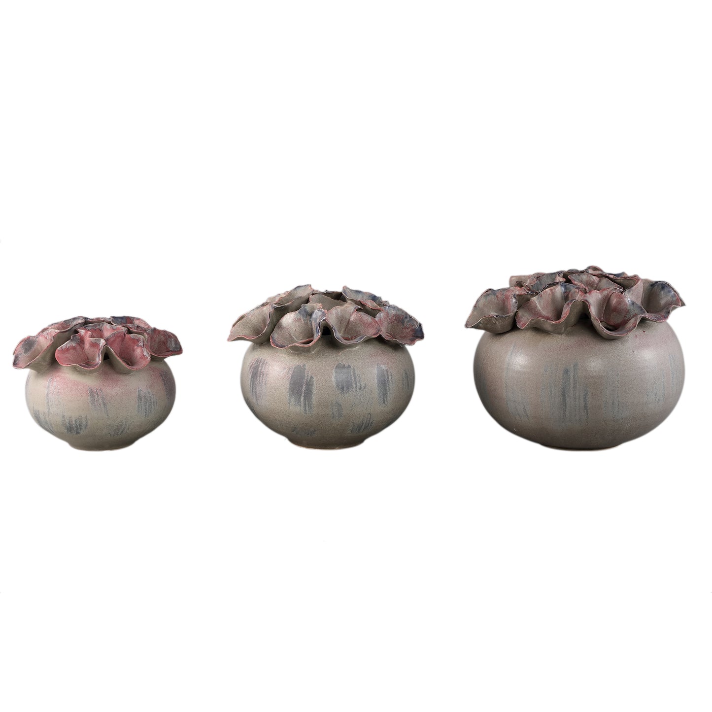 Jullia Lilac Ceramic Vase Flower Shaped Holes M