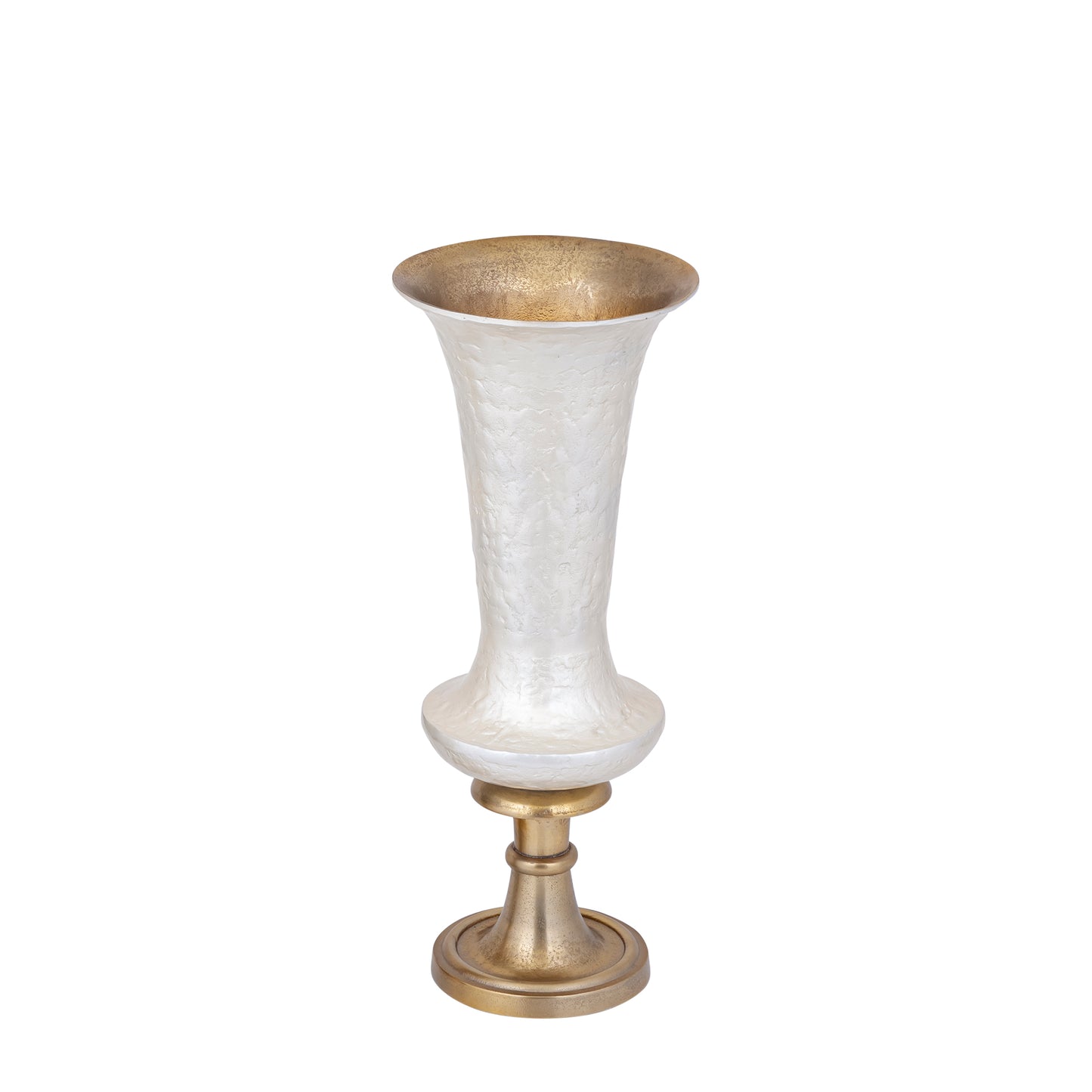 Lysse White Casted Alu Luxury Enamel Vase S