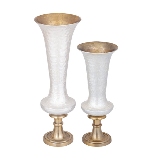 Lysse White Casted Alu Luxury Enamel Vase L