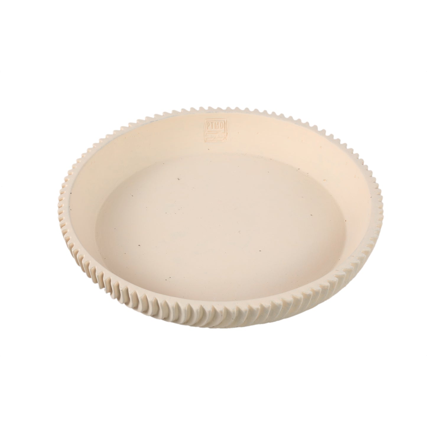 Lianna Cream Cement Round Bowl With Line Pattern L