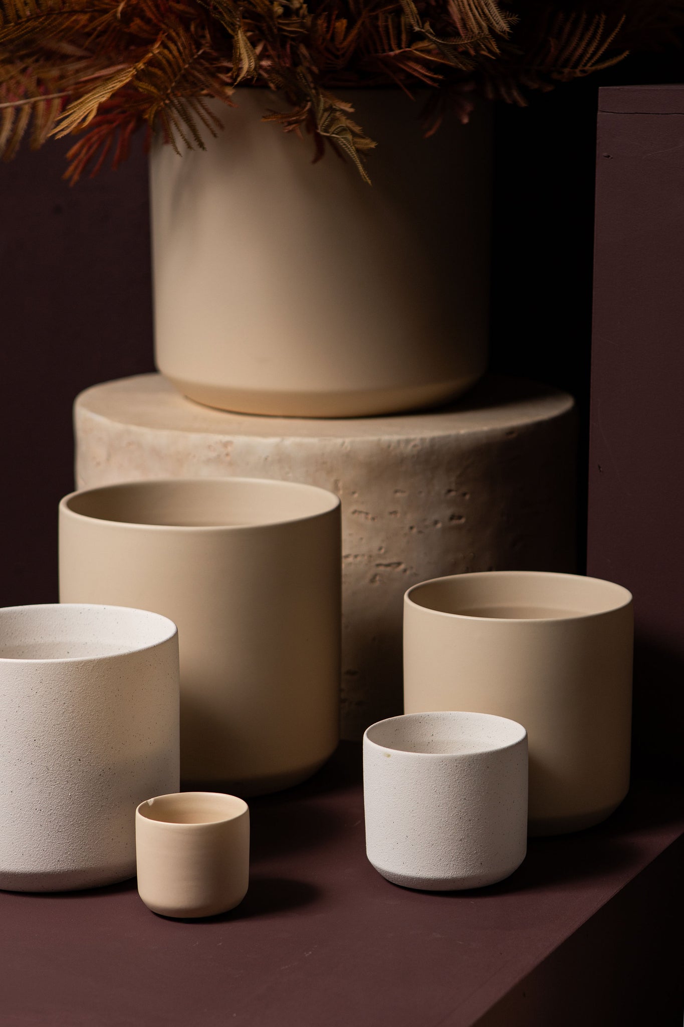 Fatima Cream Round Ceramic Pot XL
