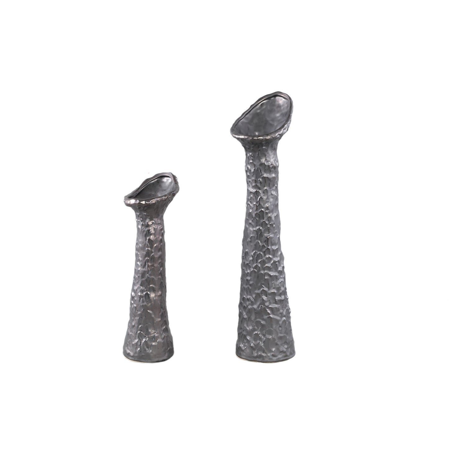 Shennen Antracite Ceramic Vase Leave Shaped Top S