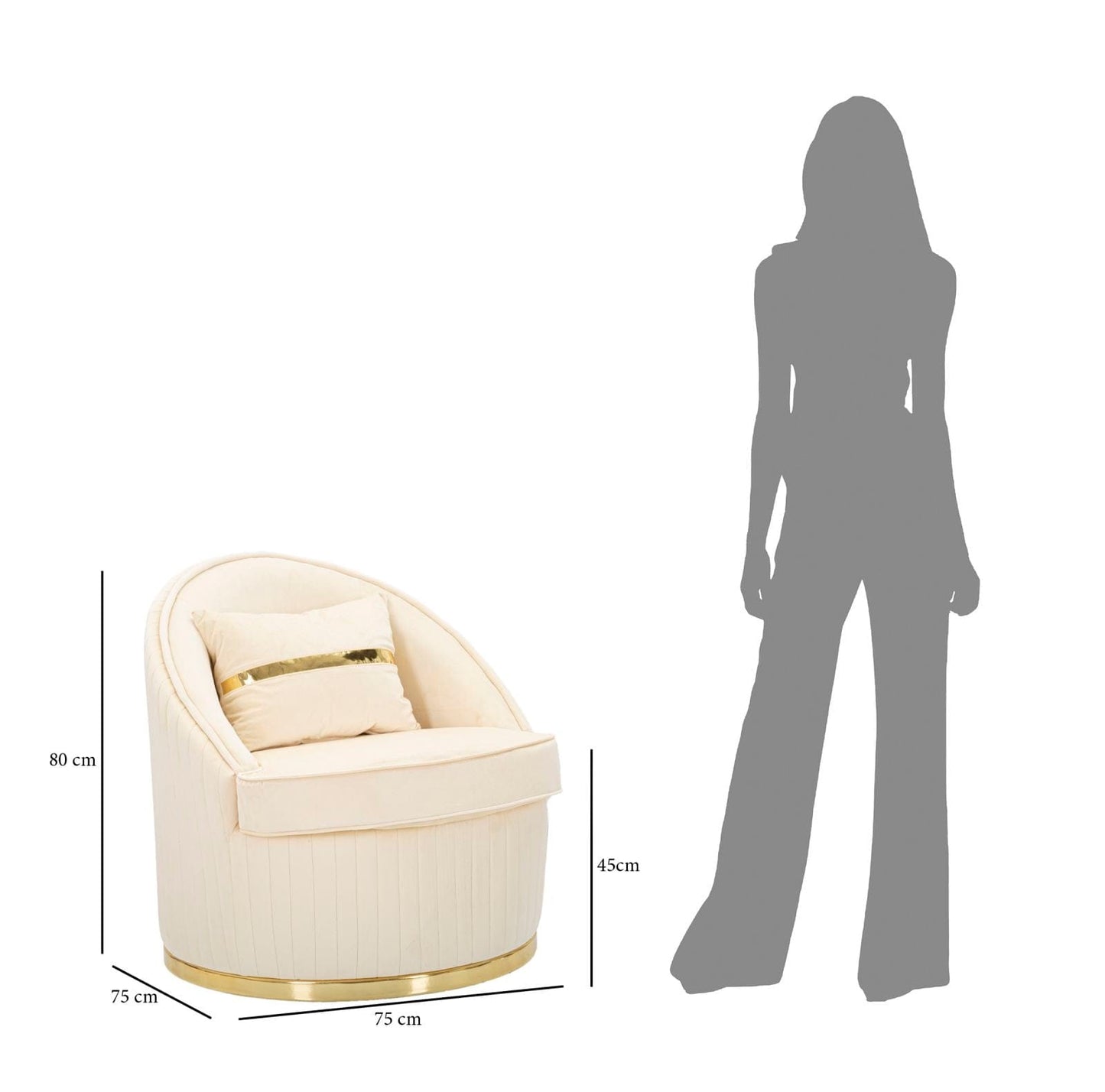 Mauro Ferretti ARMCHAIR SPACE PLUS CREAM CM Ø75X80
