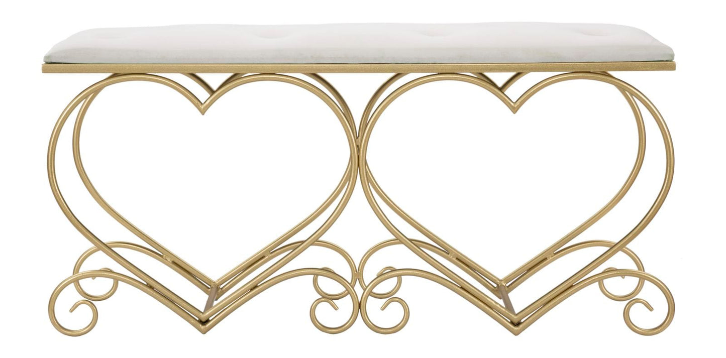 Mauro Ferretti BENCH HEART CREMA CM 105X37,5X51,5