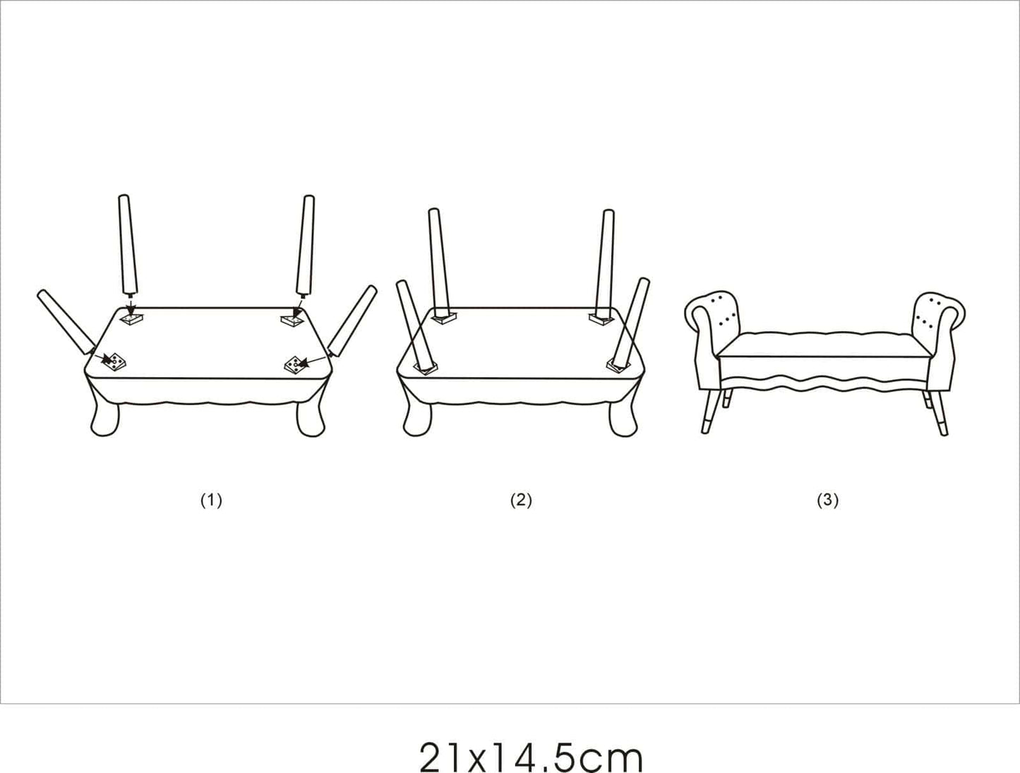 Mauro Ferretti BENCH PARIS CREMA/GOLD CM 120X40X60