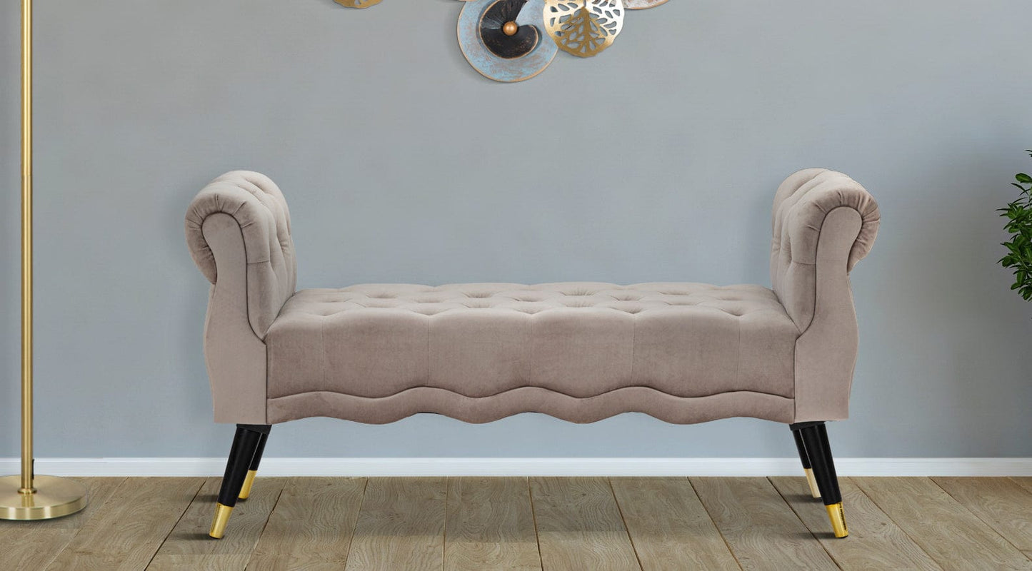 Mauro Ferretti BENCH PARIS GRIGIA/GOLD CM 120X40X60