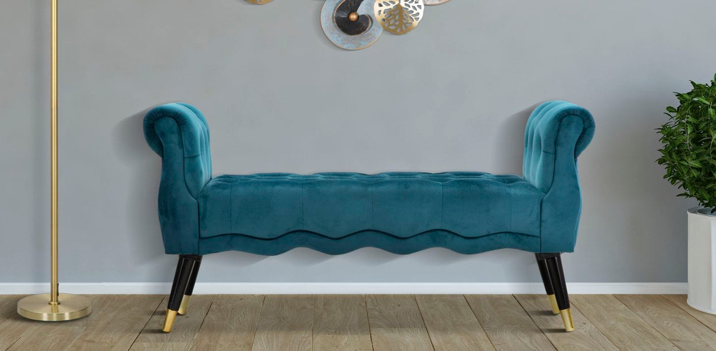 Mauro Ferretti BENCH PARIS TEAL/GOLD CM 120X40X60