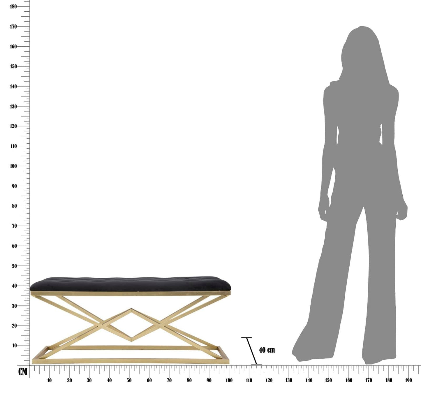 Mauro Ferretti BENCH PIRAMID CM 100X40X45