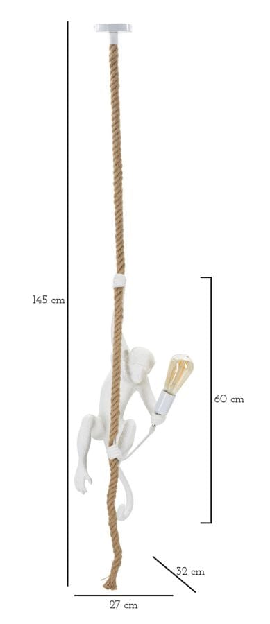 Mauro Ferretti CEILING LAMP MONKEY WHITE CM Ø 27X32X60