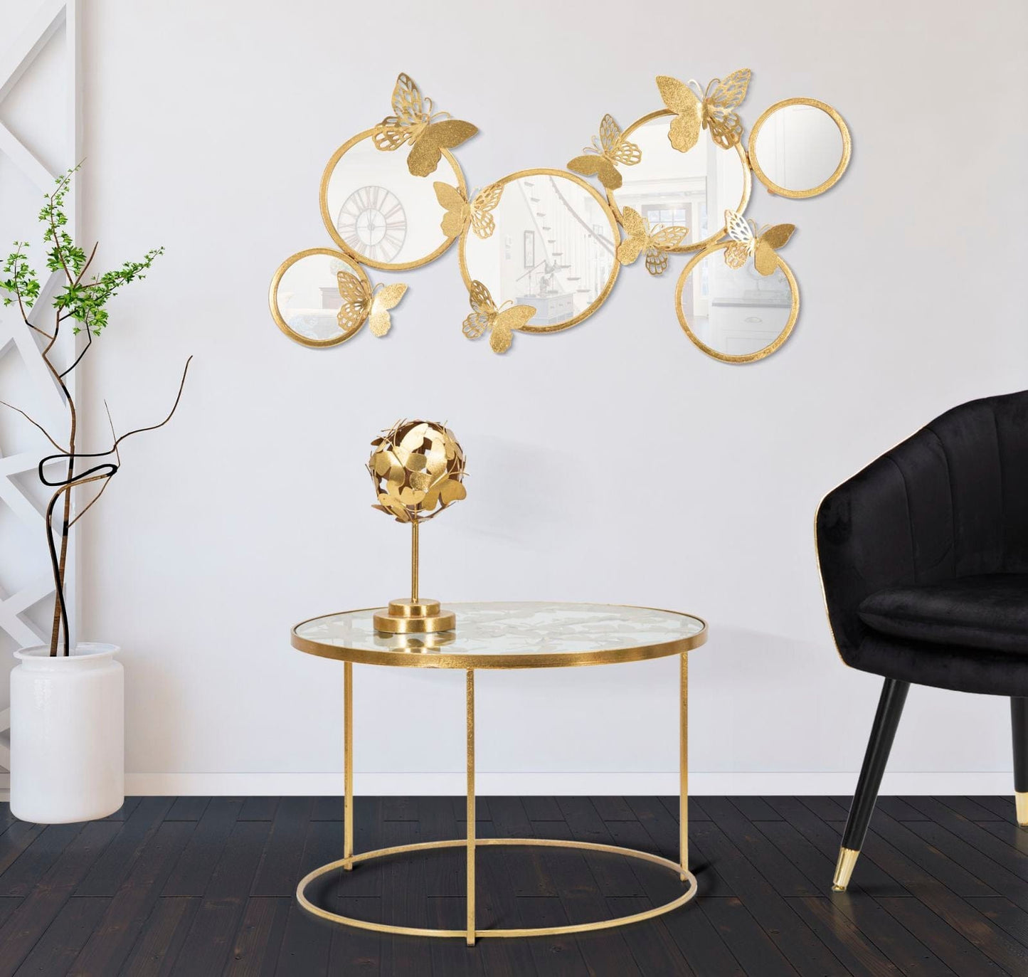 Mauro Ferretti COFFEE TABLE BUTTERFLIES CM Ø 60X40,5