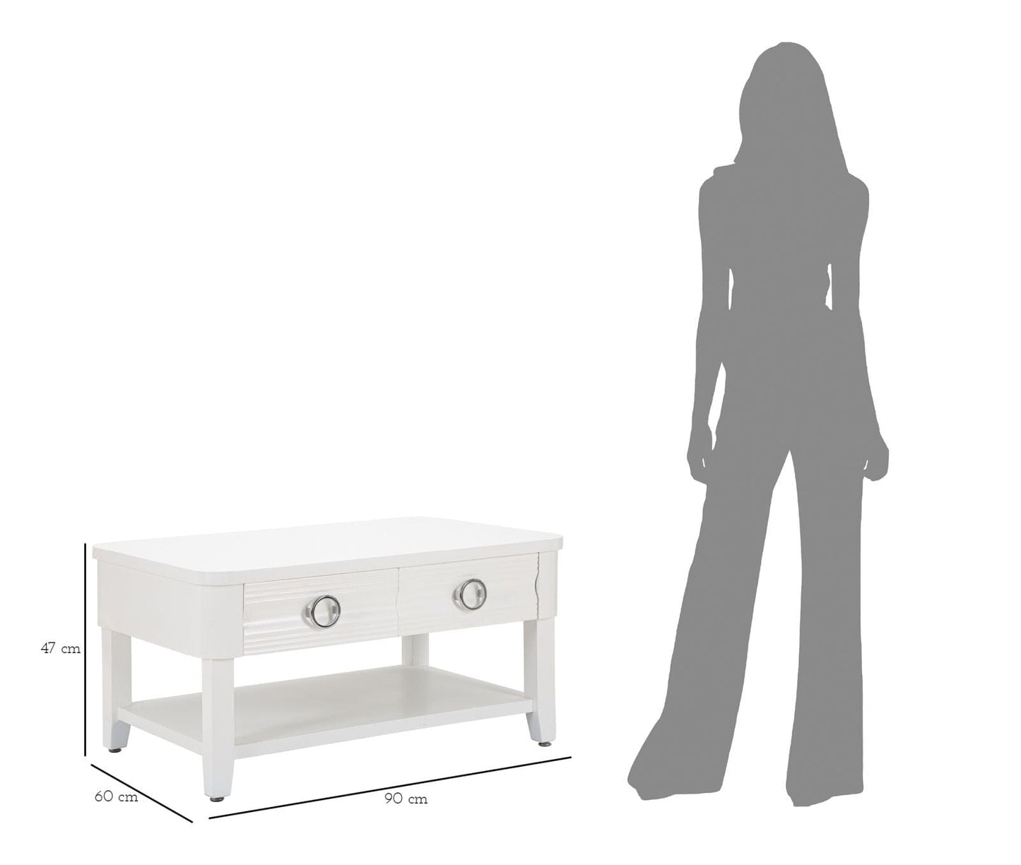 Mauro Ferretti COFFEE TABLE SHINE CM 90X60X47