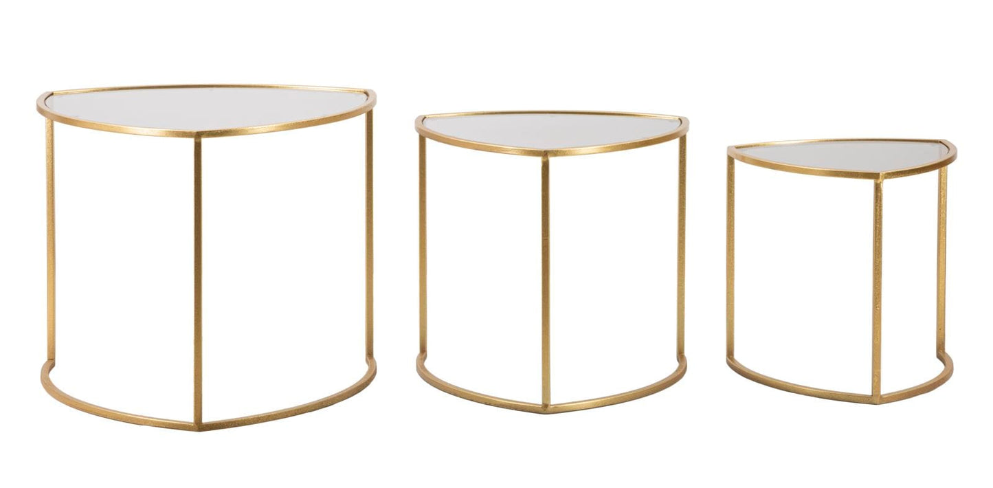 Mauro Ferretti COFFEE TABLE TRIANGLE SET 3 PZ CM Ø 60X50-50X45-40X40