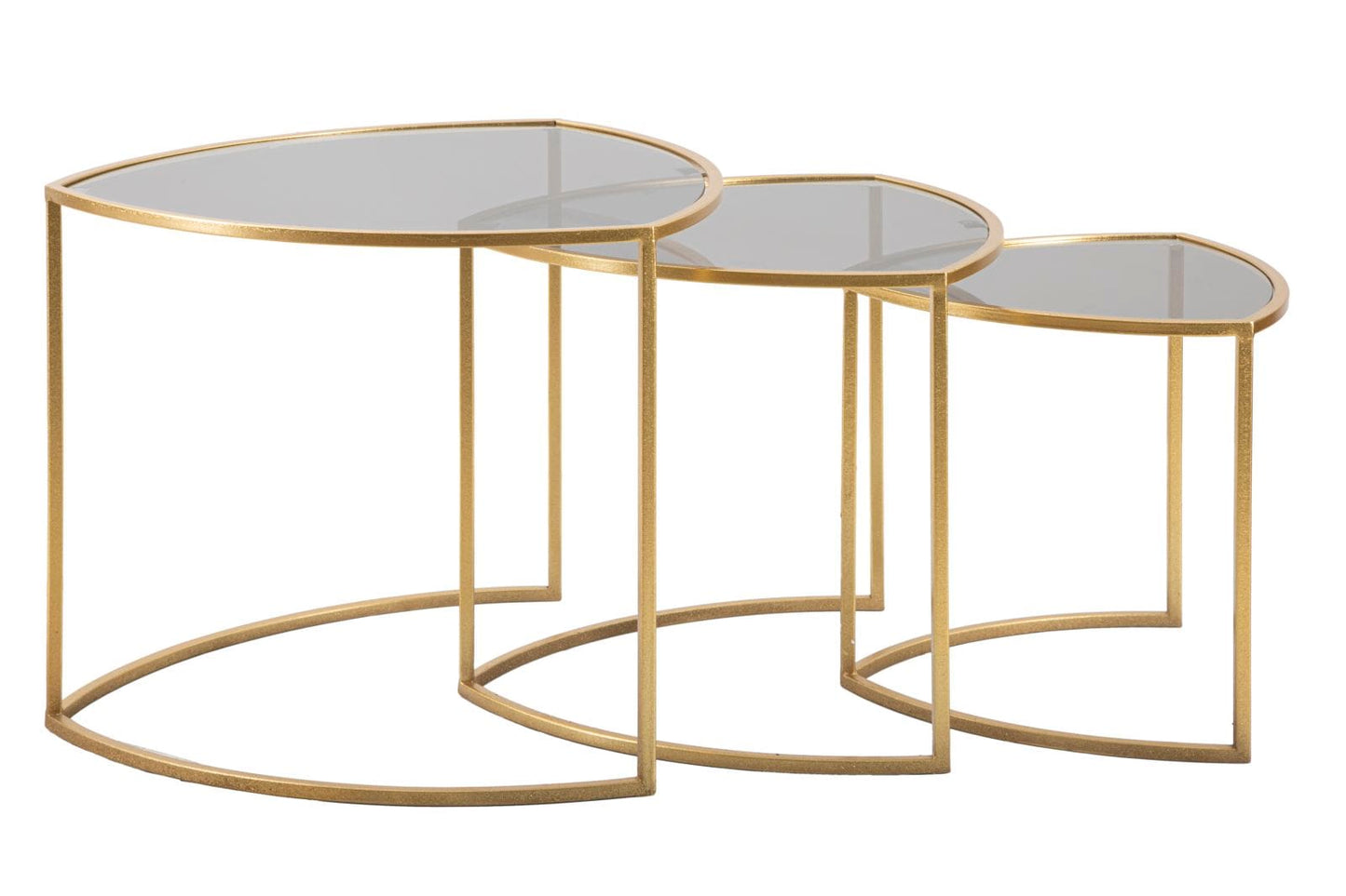 Mauro Ferretti COFFEE TABLE TRIANGLE SET 3 PZ CM Ø 60X50-50X45-40X40