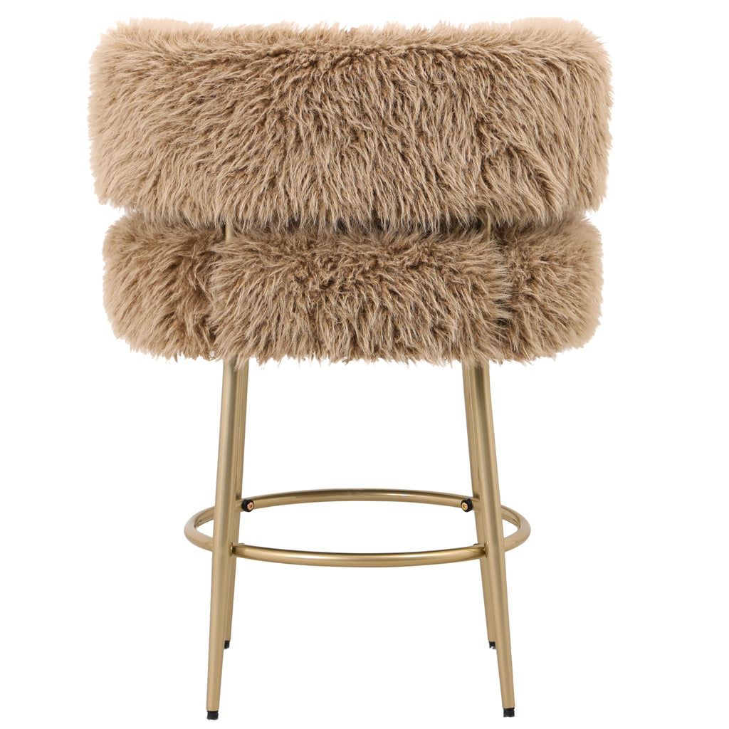 Hair Cream barstoel bruin metalen onderstel