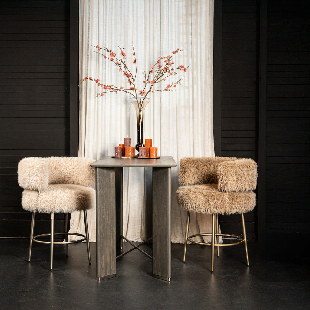 Hair Cream barstoel champagne metalen onderstel