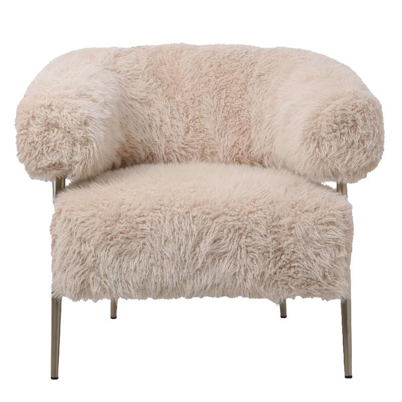 PTMD Hair Cream fauteuil champagne metal base