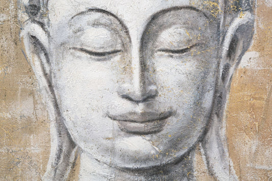 Mauro Ferretti HANDMADE WALL PAINTING BUDDHA LIGHT -B- CM 80X3X120