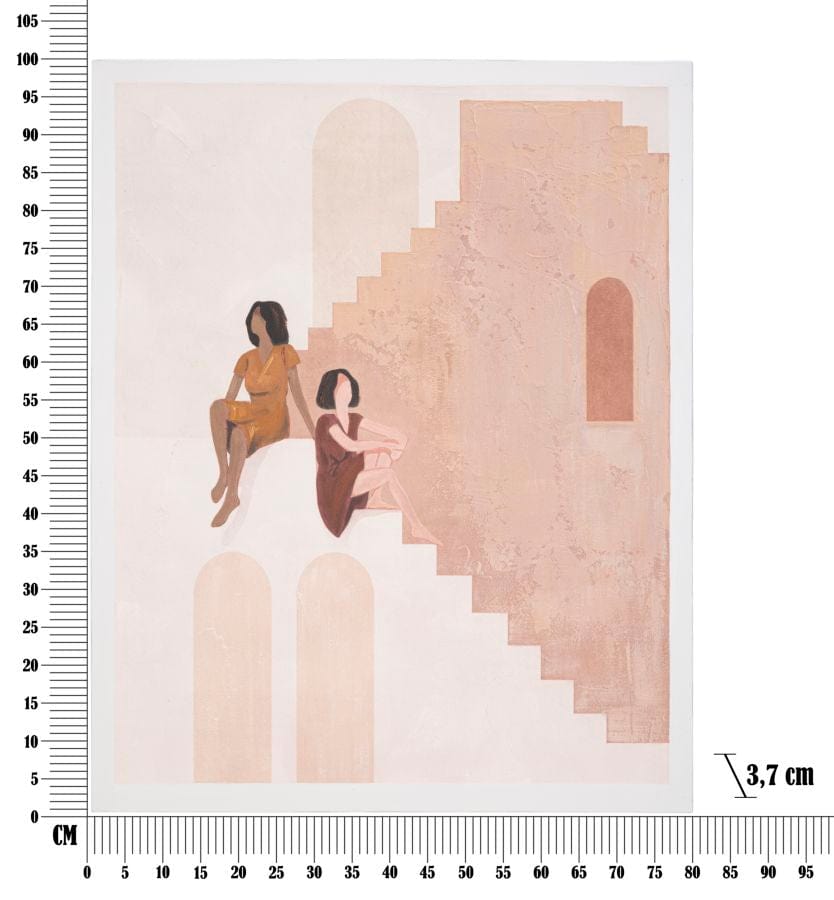 Mauro Ferretti HANDMADE WALL PAINTING LADY -B- CM 80X3,7X100