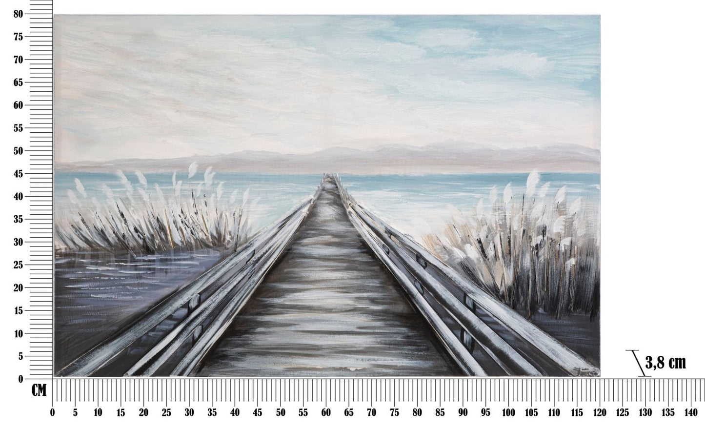 Mauro Ferretti HANDMADE WALL PAINTING PONTILE CM 120X3,8X80