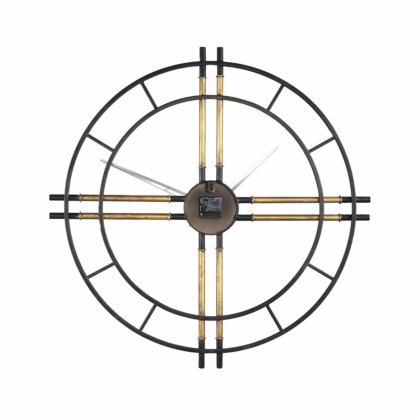 PTMD Joanna Zwart metalen klok met gouden buizen rond