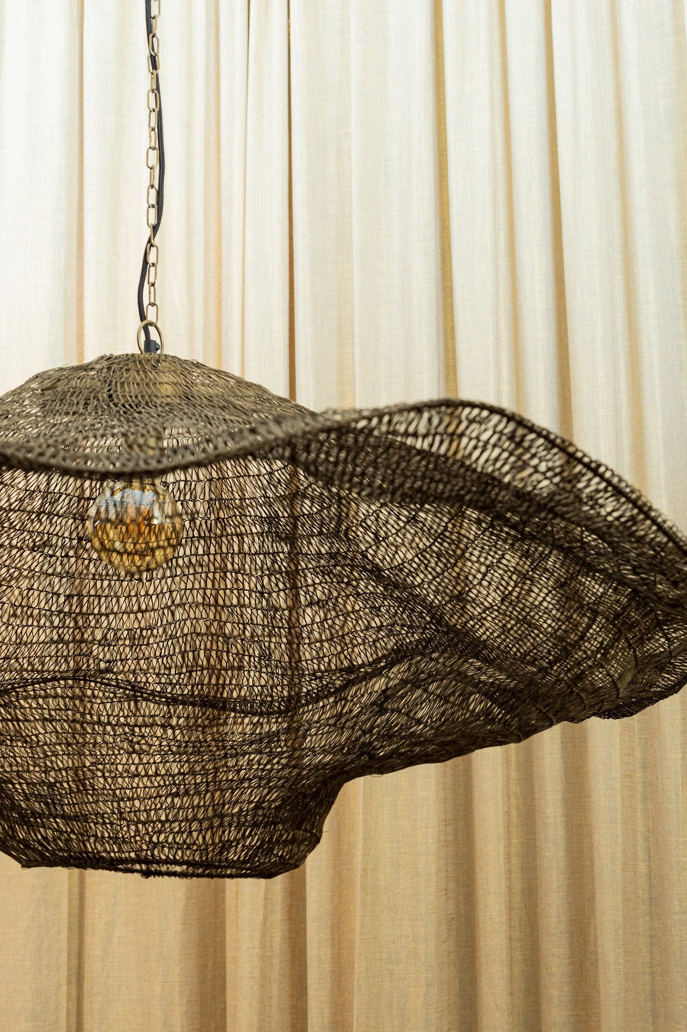 PTMD Lailaa Messing ijzeren plafondlamp golvend L