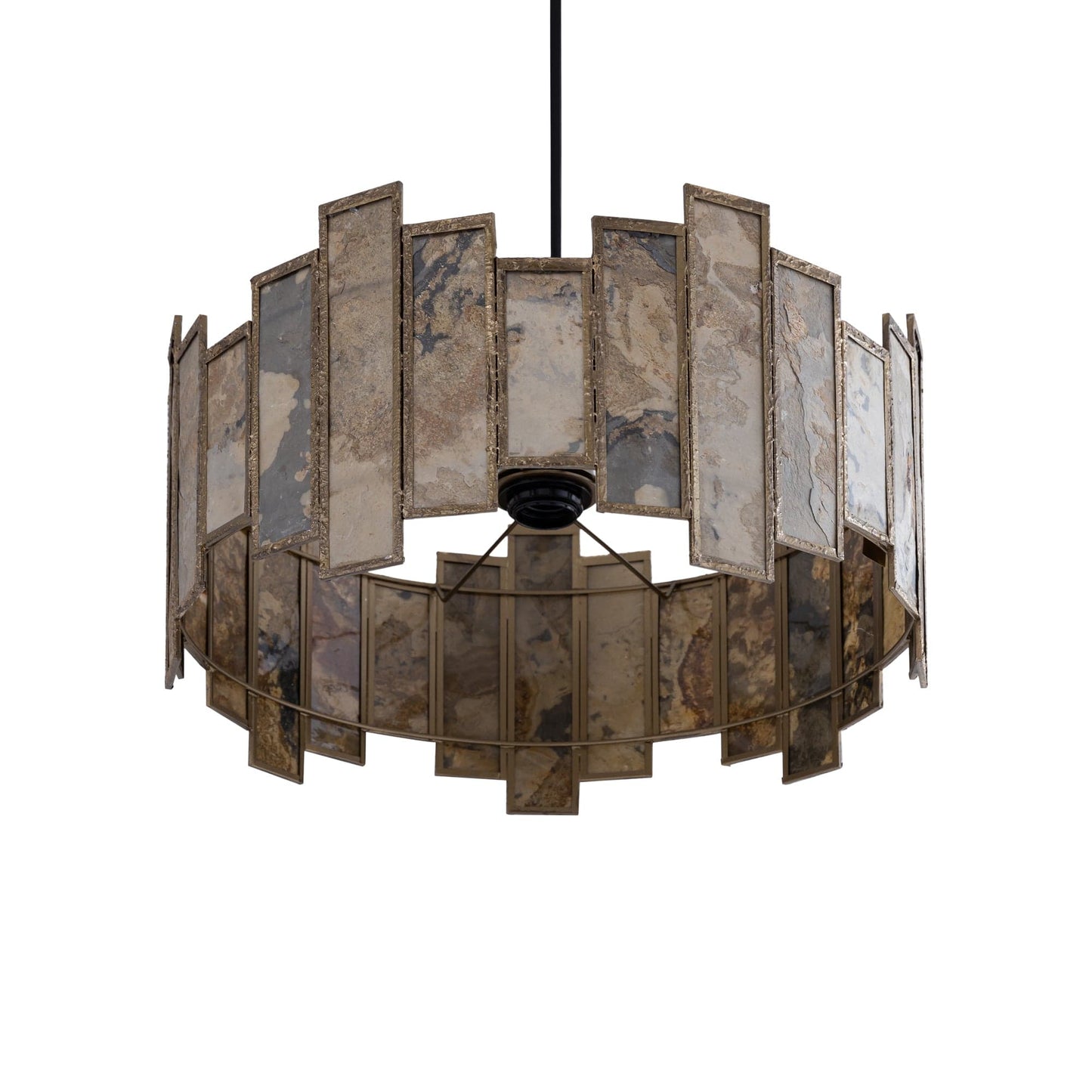 PTMD Levan Brass steenfineer hanglamp rond