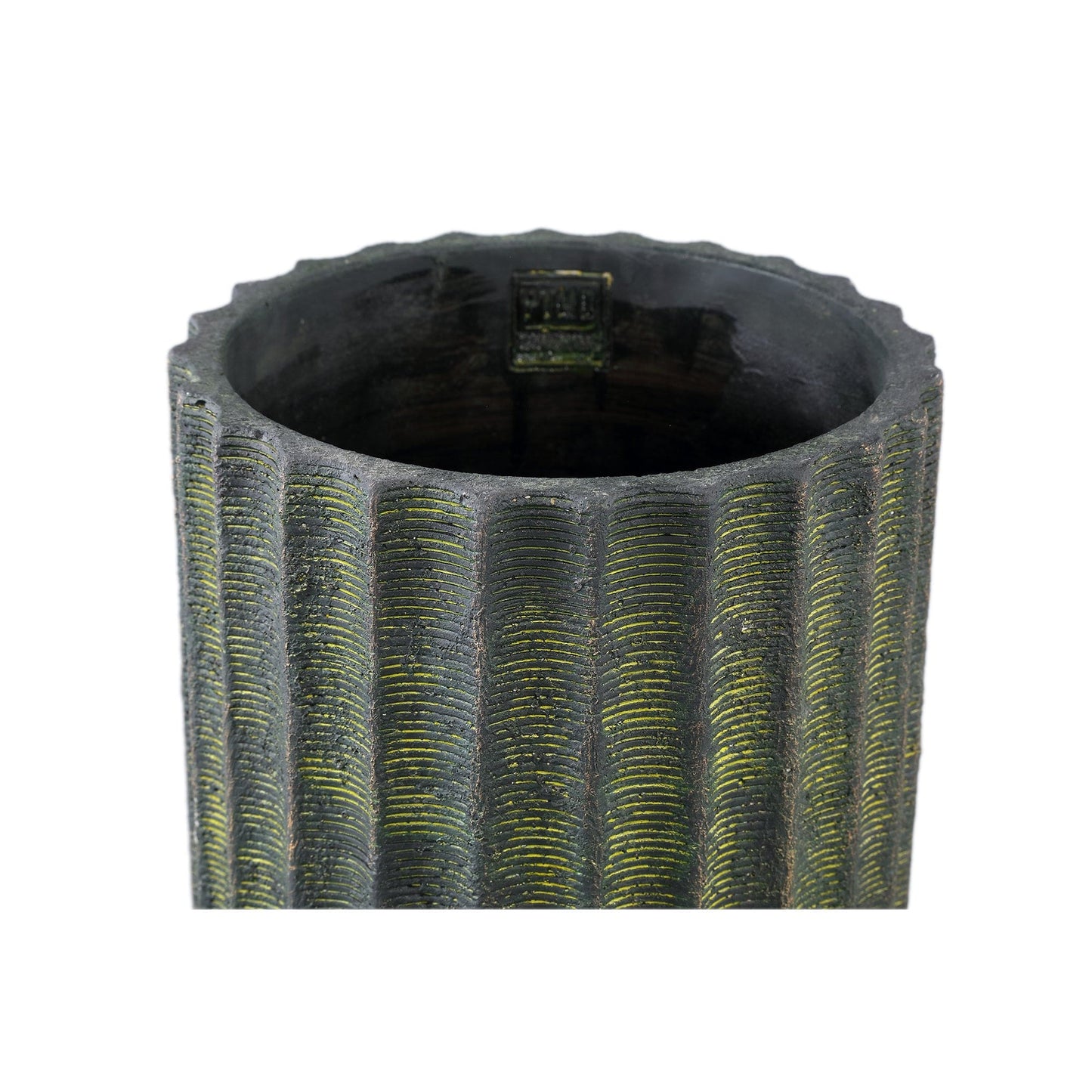 PTMD Niki Green cementpot rond met strepen hoog L