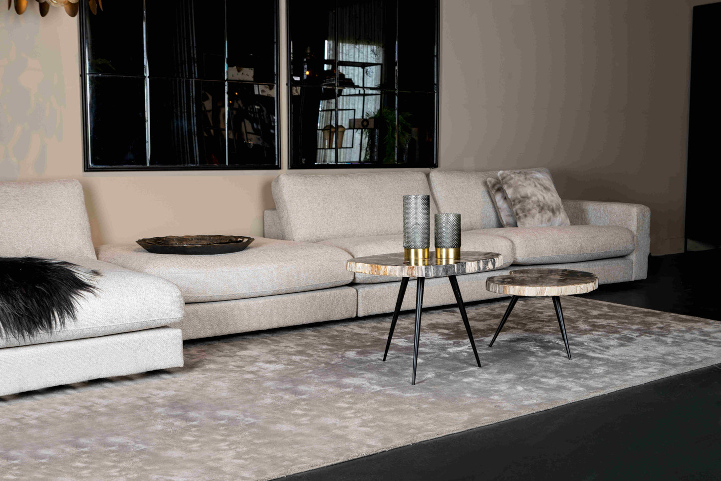 PTMD Nilla bank chaise longue arm Links SIC Poot Dove