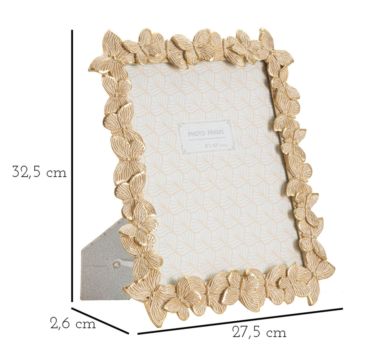 Mauro Ferretti PHOTOFRAME FARFALLE GLOD CM 27,5X2,6X32,5 (INSIDE PHOTO SIZE CM 20X25)