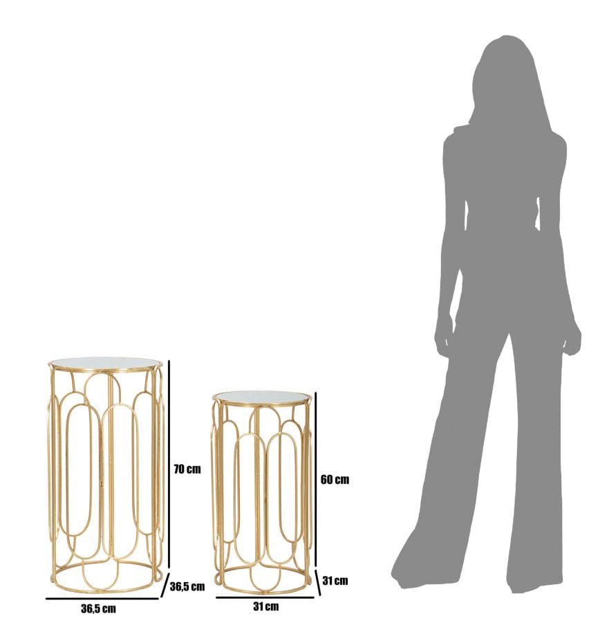 Mauro Ferretti PLANT HOLDER ARTY SET 2 PCS ROUND CM Ø 36,5X70-31X60